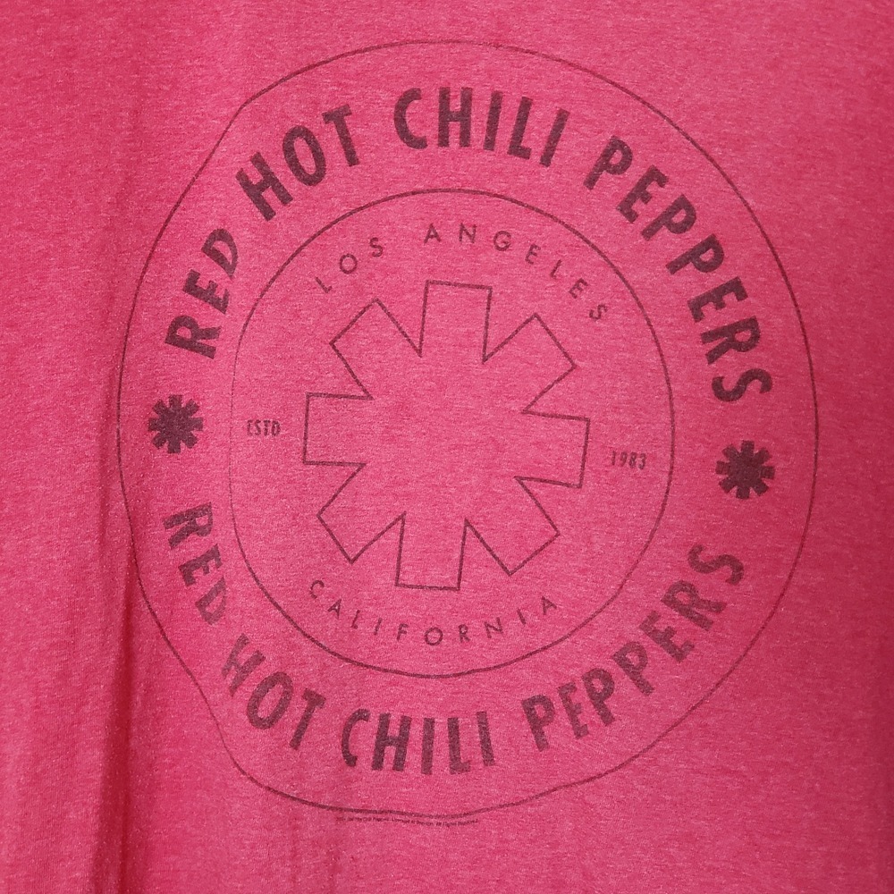 Red Hot Chili Peppers Graphic T-Shirt Mens XL Red Bay Island Sportswear Logo Tee